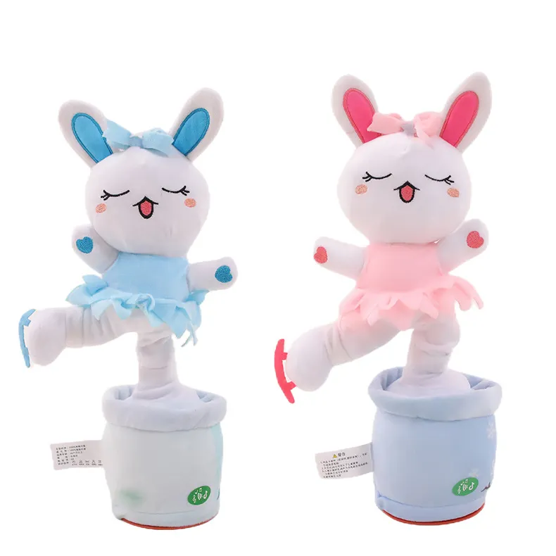 Nuovo giocattolo elettrico coniglio giocattolo elettrico altalena coniglio serie interesse coltivazione giocattolo canto e bambola danzante