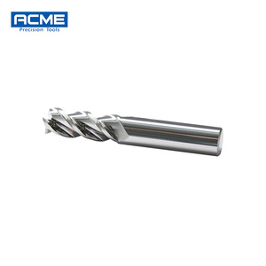 Fraise à queue en carbure ACME Factory CNC pour aluminium, finition haute brillance, 3 cannelures - Product Image 1