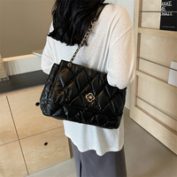Nouveau sac fourre-tout pour femmes personnalisable, grande capacité, sac à bandoulière en cuir PU à double chaîne, logo personnalisé accepté