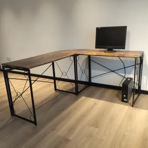 Produttore vende scrivania pieghevole a forma di L scrivania del Computer, angolo rotondo casa Gaming desk, ufficio di scrittura Workstation, risparmio di spazio