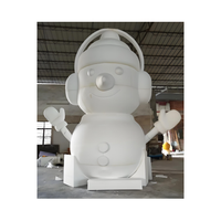Fabrieksgroothandel op maat gemaakte buiten fiberglass sneeuwpop standbeeld onbreekbare sculptuur voor winter kerstdecoratie