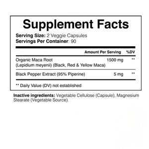 كبسولات الماكا للرجال والبالغين، ماكا طبيعية فائقة لدعم الطاقة والقدرة على التحمل - Product Image 3
