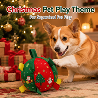 Vente en gros de jouets pour chien en peluche de Noël de 15 cm avec cloche intégrée