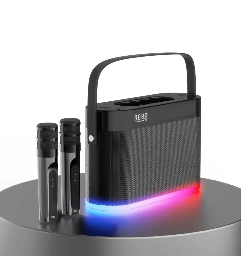 W380JYB Portable karaoke speaker Bluetooth Speaker can be plugged into a USB TF card, and has audio input and output ports