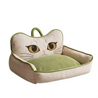 Lit pour chien et chat Phoenix-eye toutes saisons en coton PP, nid douillet pour animaux de compagnie, canapé avec coussin amovible, épaissi, portable, chaud, petit/moyen