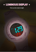 Montres numériques MINGRUI pour filles et adolescentes, montre de sport numérique, grand écran, étanche 3ATM, bracelet rose bonbon, logo personnalisé OEM