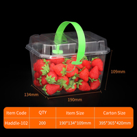 Boîte en plastique transparente de récipient d'emballage alimentaire de boursouflure d'animal familier écologique fait sur commande raisin fraise fruit