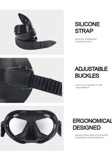 Nuova <span class=keywords><strong>Maschera</strong></span> Subacquea ZMZDIVE Wolf con Doppia Lente in Vetro Temperato, Basso Volume 65cc, Cinturino Integrato in Silicone Liquido - Product Image 3