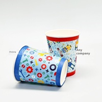Desechable 350g recubierto esmaltado Kidsren's Birthday Cup Square Robot Series Cuenco de papel Plato de comida Estilo de dibujos animados Set de fiesta