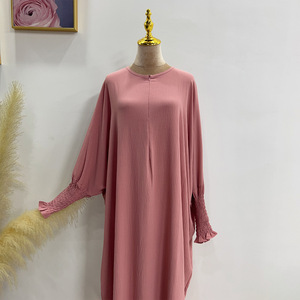 Abito Estivo Tiktok Bat Dress in Poliestere Tinta Unita, Taglie Forti, Stile Turco Dubai Medio Oriente, Collezione Estate 2023 LR616 - Product Image 3