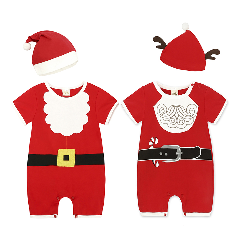 Высококачественный Детский костюм для косплея с коротким рукавом и рождественским рисунком с шапочкой