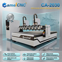 Machine de fraisage CNC rotative multi-têtes 4 axes 8 têtes CA-1225 de bonne qualité avec moteur et PLC, broche 2,2 kW