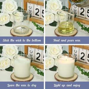 12 عبوة من أوعية الشموع الزجاجية - أوعية شموع فارغة شفافة سعة 7 أونصات مع غطاء خيزران محكم الإغلاق، حاويات شموع بالجملة لصنع الشموع - Product Image 4