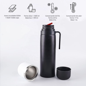 Ensemble Thermos <span class=keywords><strong>Yerba</strong></span> Mate, Bouteilles Isothermes Sous Vide 800ml, Acier Inoxydable 304 de Qualité Alimentaire, Noir Mat - Product Image 4