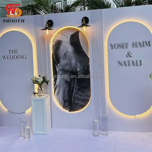 Decoración de Entrada para Recepción de Boda Personalizada, Fondo de PVC Blanco con Lámpara LED y Tabla de Asientos para Decoración de Eventos - Product Image 2