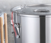 Accessoires de cuisine Seau hermétique Récipients de stockage d'aliments secs en acier inoxydable avec couvercle et supports d'humidité
