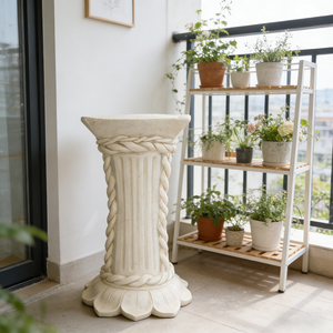 Présentoir paysager en résine jaune clair terre cuite, motif colonne romaine, pour plateforme florale, château et jardin de roses, peint à la main, pour dropshipping - Product Image 5
