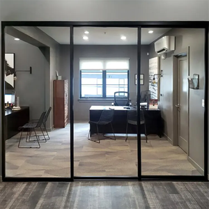 Porte coulissante écologique avec portes coulissantes en verre trempé, Double porte coulissante - Product Image 4