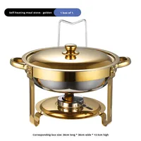 Ensemble de réchauds de buffet de luxe en acier inoxydable doré pour la restauration et les restaurants commerciaux avec logo personnalisé