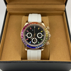 Montre sport à quartz pour homme, chronographe étanche avec boîtier en acier inoxydable et bracelet en caoutchouc, mouvement VK63 - Product Image 4