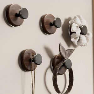 Crochets muraux modernes en noyer noir, patères rondes en bois massif pour suspendre serviettes, sacs et couronnes <span class=keywords><strong>de</strong></span> Noël, décoration d'entrée, lot <span class=keywords><strong>de</strong></span> 4 - Product Image 3