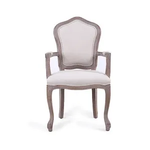 Modern antika oturma odası mobilya kauçuk ahşap yemek sandalyeleri kolları