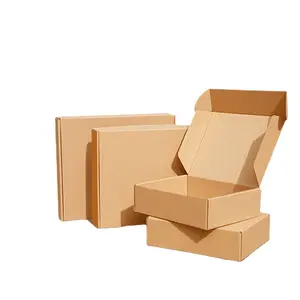 Caja de papel corrugado de 3 capas, caja de envío de Papel Kraft con logotipo personalizado para negocios pequeños, lista para enviar