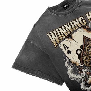 T-shirts pour hommes surdimensionnés de haute qualité, effet délavé, respirants, vintage, imprimé ACE DTG, col rond, manches courtes, 100% coton, style punk - Product Image 5