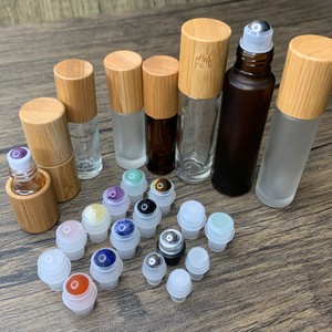 5ml tre thủy tinh con lăn bóng chai nước hoa dầu cuộn trên chai thủy tinh với thép Con lăn bóng với nắp tre - Product Image 1