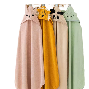 Toalla de Baño con Capucha para Bebé Recién Nacido, 100% Algodón Orgánico, 80*80 cm, Secado Rápido, Suave y Absorbente, Manta Envolvente con Dibujos Animados de Animales para Niños - Product Image 1