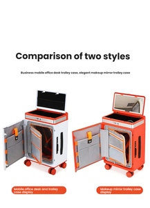 Valise de <span class=keywords><strong>voyage</strong></span> portable élégante Phantom Purple de 20 pouces, légère, avec miroir LED, grande capacité pour les voyages et les examens à l'étranger - Product Image 2