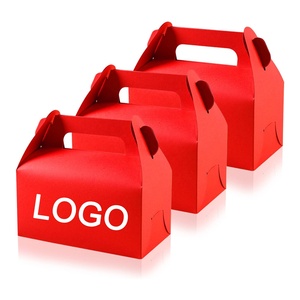 Scatola Regalo Rossa per le Feste con Manico, Bestseller per Biscotti, Caramelle, Torte, Pane, Snack, Ciambelle, Confezione Portatile per Biscotti - Product Image 1
