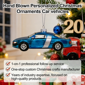 Adornos de Vidrio Soplado a Mano Personalizados de Fábrica, Adhesivo de Sublimación, Grabado Láser para Regalos Promocionales de Navidad - Product Image 2