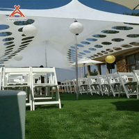 Lona de Poliéster OEM Kawagebo Kamp (KK) 49.2' X 65.6' 300 ㎡   Carpa Extensible Tipo Queso para Eventos y Fiestas de Boda de 100-150 Personas