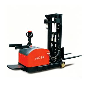 Chariot élévateur électrique à mât triple CQDM15, capacité 1500 kg, portée 5500 mm, pour manutention en entrepôt, modèle standard avec plateforme de conduite - Product Image 1