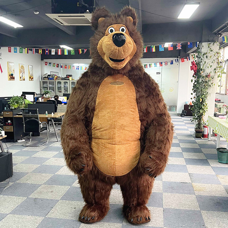 Orso Masha in stile vintage, color marrone scuro.