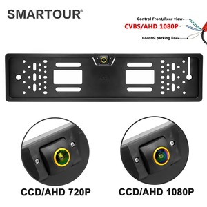 Caméra de recul Smartour AHD 1080P pour cadre de plaque d'immatriculation de voiture UE avec vision nocturne HD étanche IP68 et support de stationnement en marche arrière - Product Image 1