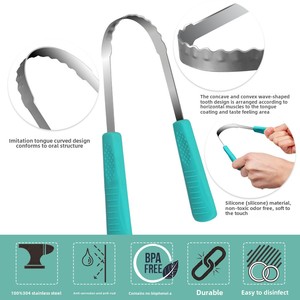 Deep <strong>Toothed</strong> Double-Sided Plastic Tongue <strong>Scraper</strong> Effective for Freshening Breath Reducing Bad Breath Coating Tongue Cleaning - Product Image 3