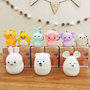 Thay đổi màu sắc mini xách tay Móc chìa khóa ánh sáng ban đêm sáng tạo dễ thương động vật dẫn ánh sáng ban đêm - Product Image 2