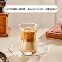 Tasse à thé et à café en verre sans plomb pour boissons chaudes, design simple, utilisation pour le thé de l'après-midi, 105 ml/125 ml/150 ml