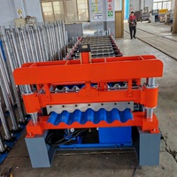 Machine de formage de rouleaux de toiture en acier entièrement automatique, machine de fabrication de tôles de toiture ondulées avec moteur