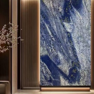Terrazzo Bleu Saphir Rêve : Terrazzo Poli Premium avec Aggregats Bleu Saphir pour Murs Décoratifs d'Hôtels et Salons - Product Image 1