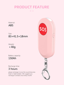 <span class=keywords><strong>Alarma</strong></span> de Seguridad Personal de Emergencia SOS, <span class=keywords><strong>Alarma</strong></span> Antirrobo para Mujeres, Llavero de Defensa Personal - Product Image 5