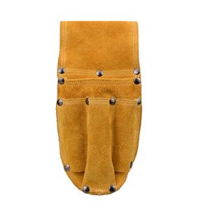 4 Pockets Suede Leather <b>Tool</b> Pouch Durable General Construction Leather <b>Tool</b> <b>Belt</b> - Product Image 3