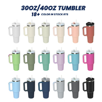 Tazas Térmicas de Acero Inoxidable Personalizadas con Logotipo, Antiderrames, H2.0, de 14oz, 30oz, 40oz, con Tapa, Asa y Pajita