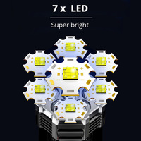 Lampes de poche portables à main avec batterie intégrée rechargeable par USB, lampe torche à main, lampe de nuit à 7 LED