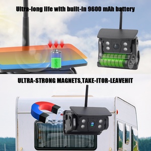 Système <span class=keywords><strong>de</strong></span> caméra <span class=keywords><strong>de</strong></span> <span class=keywords><strong>recul</strong></span> numérique sans fil 1080P avec moniteur 7 pouces et caméra magnétique rechargeable à énergie solaire pour semi-remorques et bus - Product Image 5