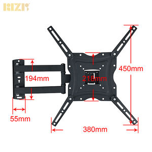 Support mural universel à <span class=keywords><strong>bras</strong></span> articulé pour téléviseurs de 10 à 55 pouces, support <span class=keywords><strong>TV</strong></span> à mouvement complet, mobilier de maison, noir, pour téléviseurs LCD/LED - Product Image 5