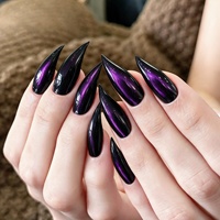 30 faux ongles longs pointus œil de chat, griffes de dragon, en ABS de haute qualité, griffes d'aigle, à presser, couverture complète pour les doigts