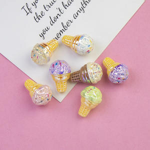 Cuentas de resina Lucite de agujero recto multicolor sueltas hechas a mano para accesorios de cadena de teléfono móvil DIY para diseños temáticos de helados - Product Image 2